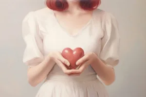 Mains de femmes portant un coeur.